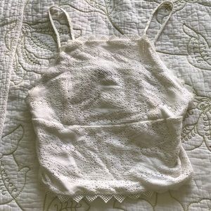 Topshop white eyelit top